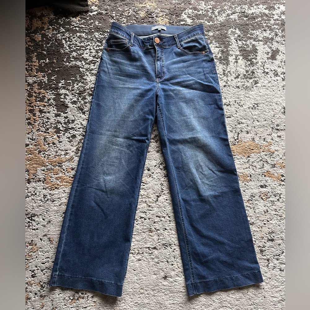 Wit & Wisdom Dark Blue Wide Leg Jeans w Elastic